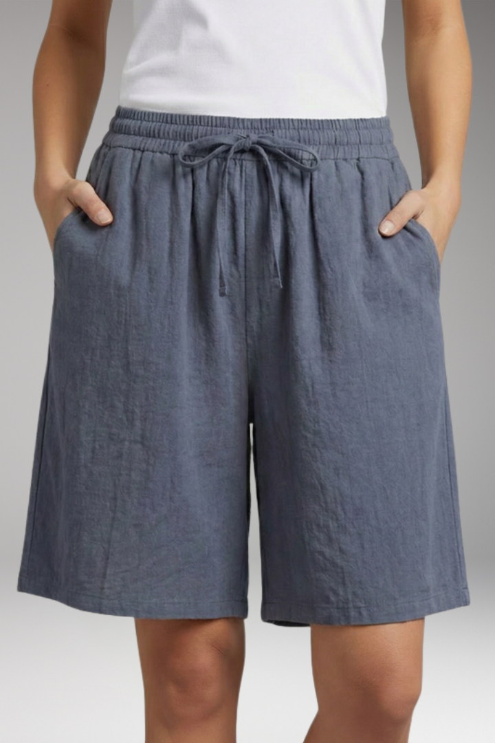 Women's Knee Length Shorts with Drawstring Waist
