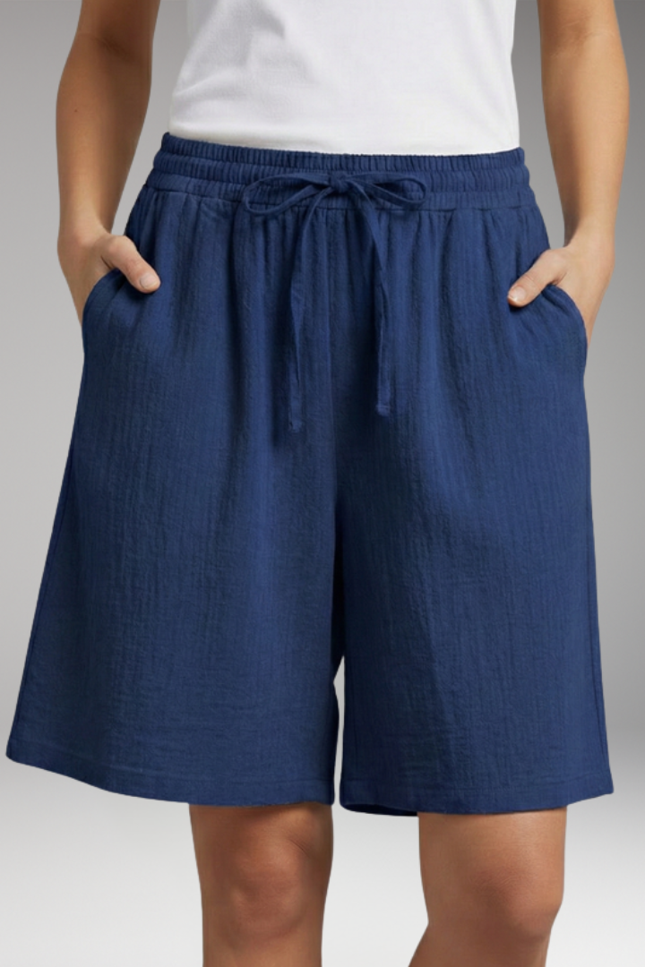 Women's Knee Length Shorts with Drawstring Waist