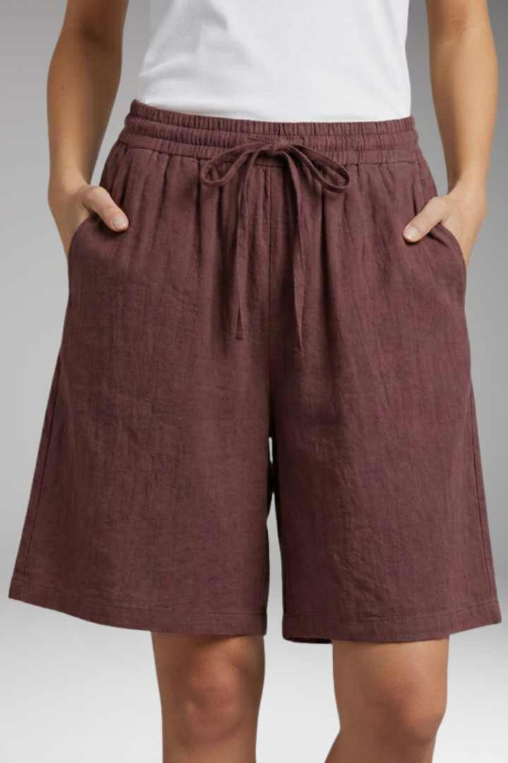 Women's Knee Length Shorts with Drawstring Waist