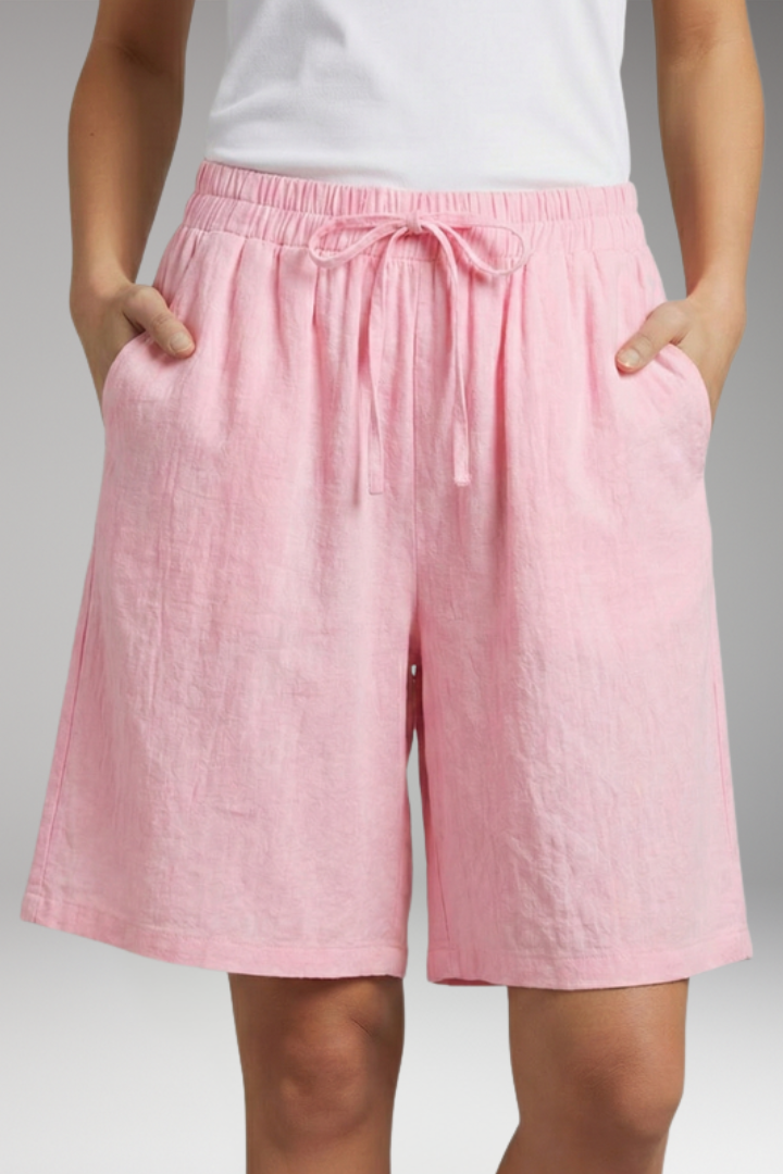 Women's Knee Length Shorts with Drawstring Waist