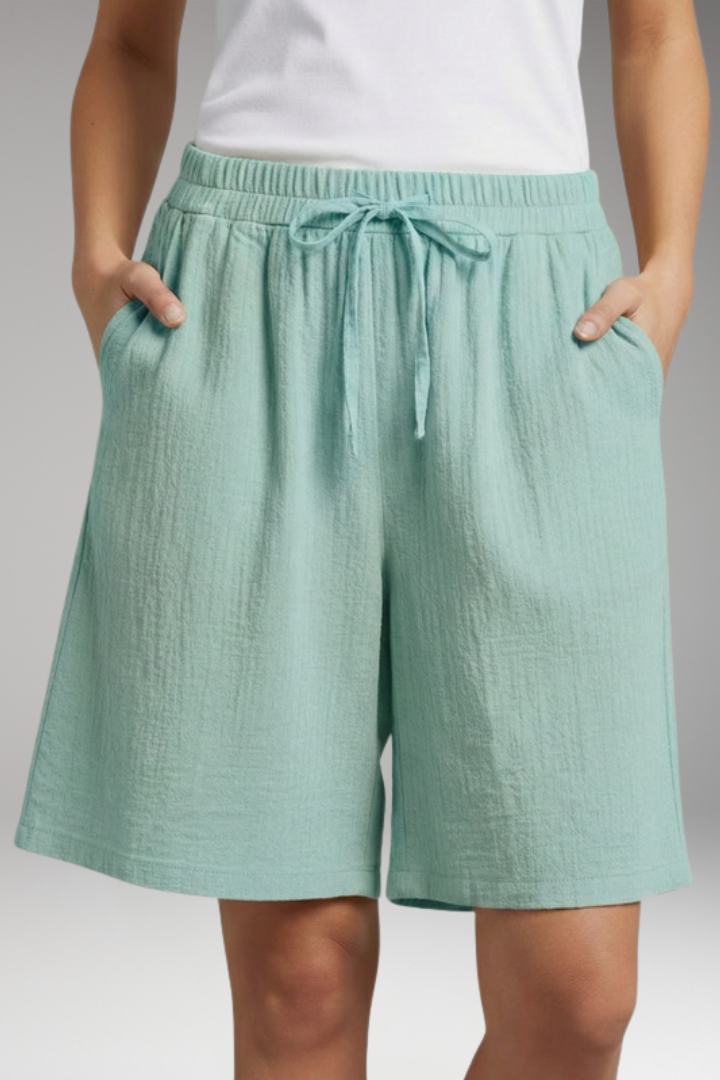 Women's Knee Length Shorts with Drawstring Waist