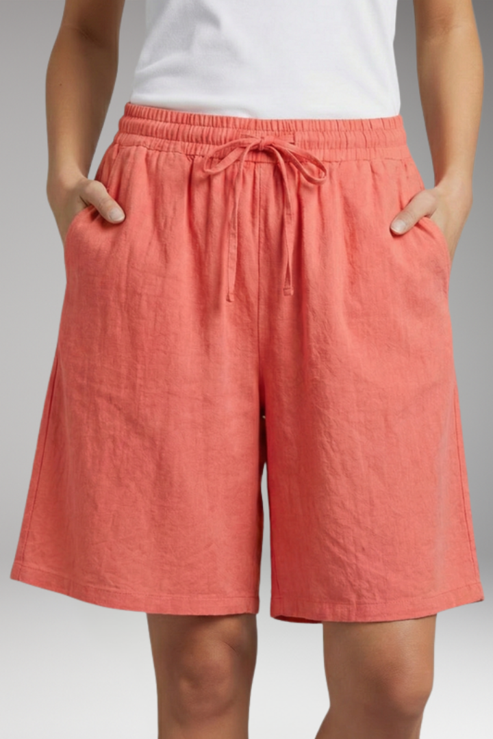 Women's Knee Length Shorts with Drawstring Waist