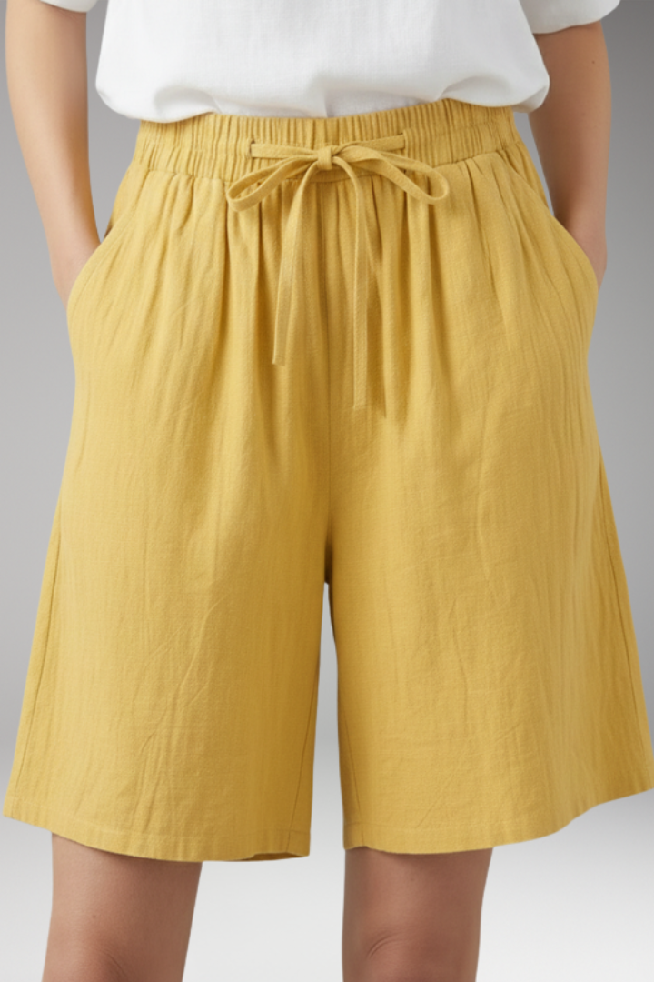Women's Knee Length Shorts with Drawstring Waist