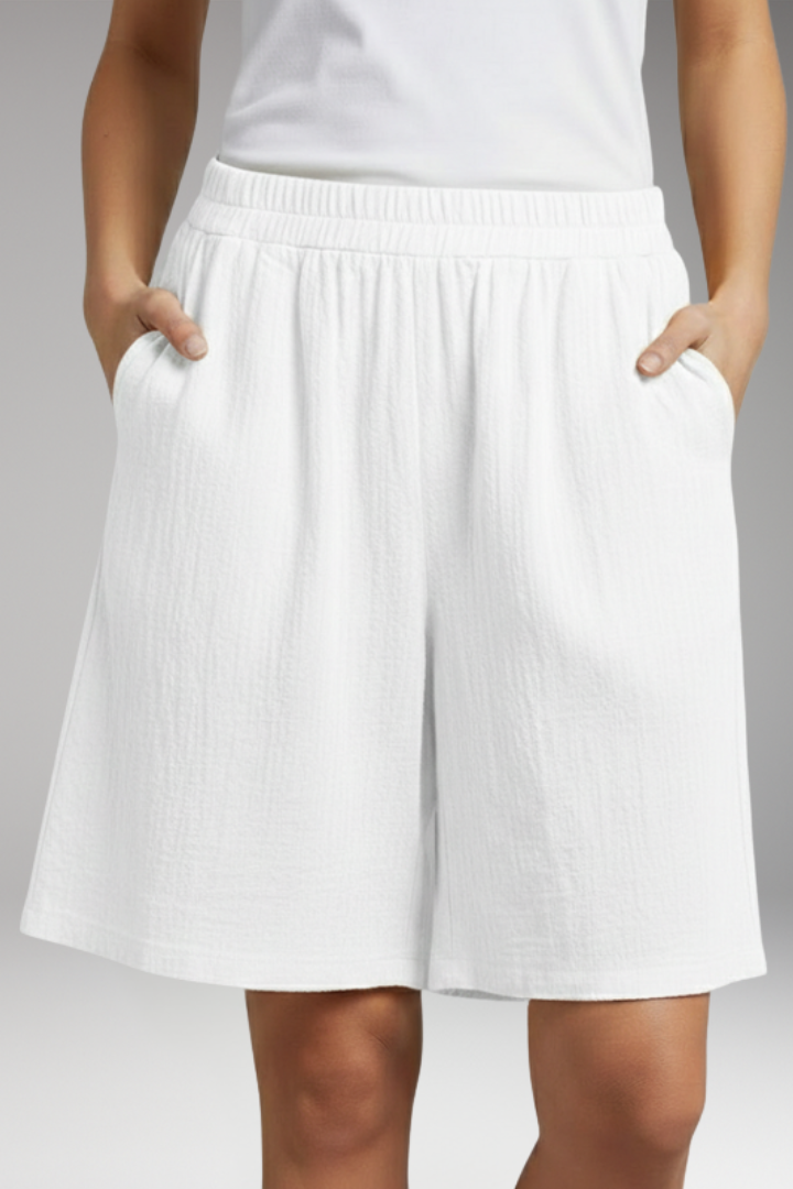 Women's Knee Length Shorts with Drawstring Waist