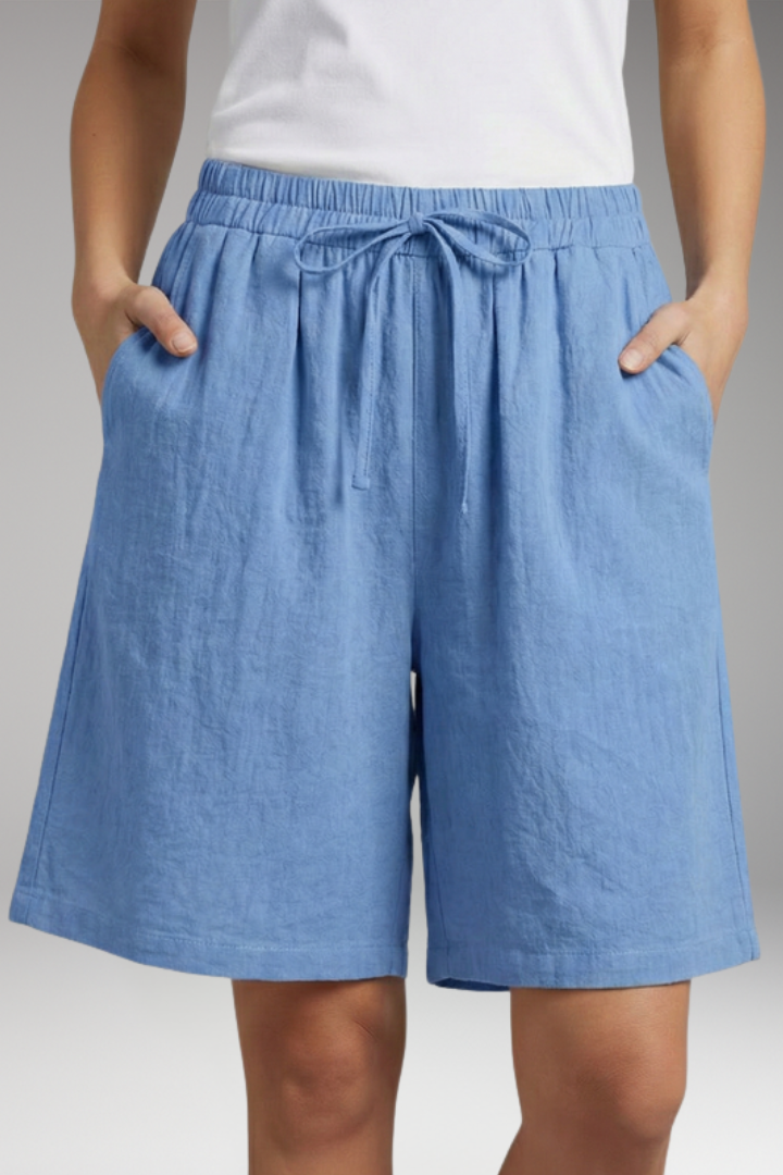 Women's Knee Length Shorts with Drawstring Waist