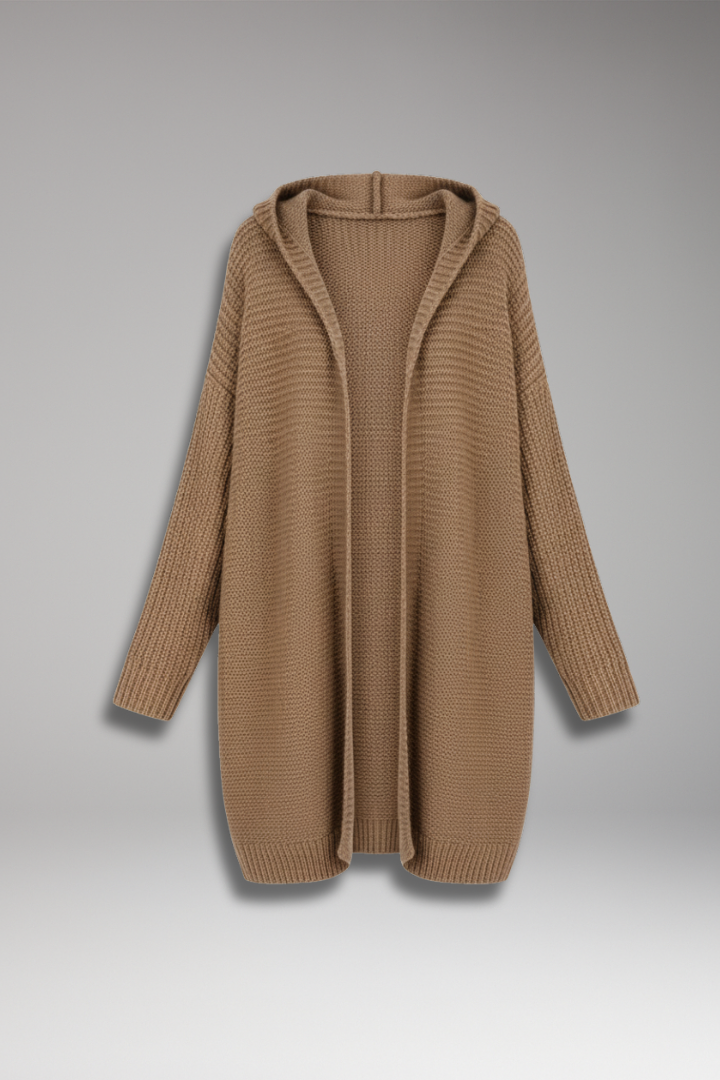 Women’s Knit Cardigan with Hood and Open Front