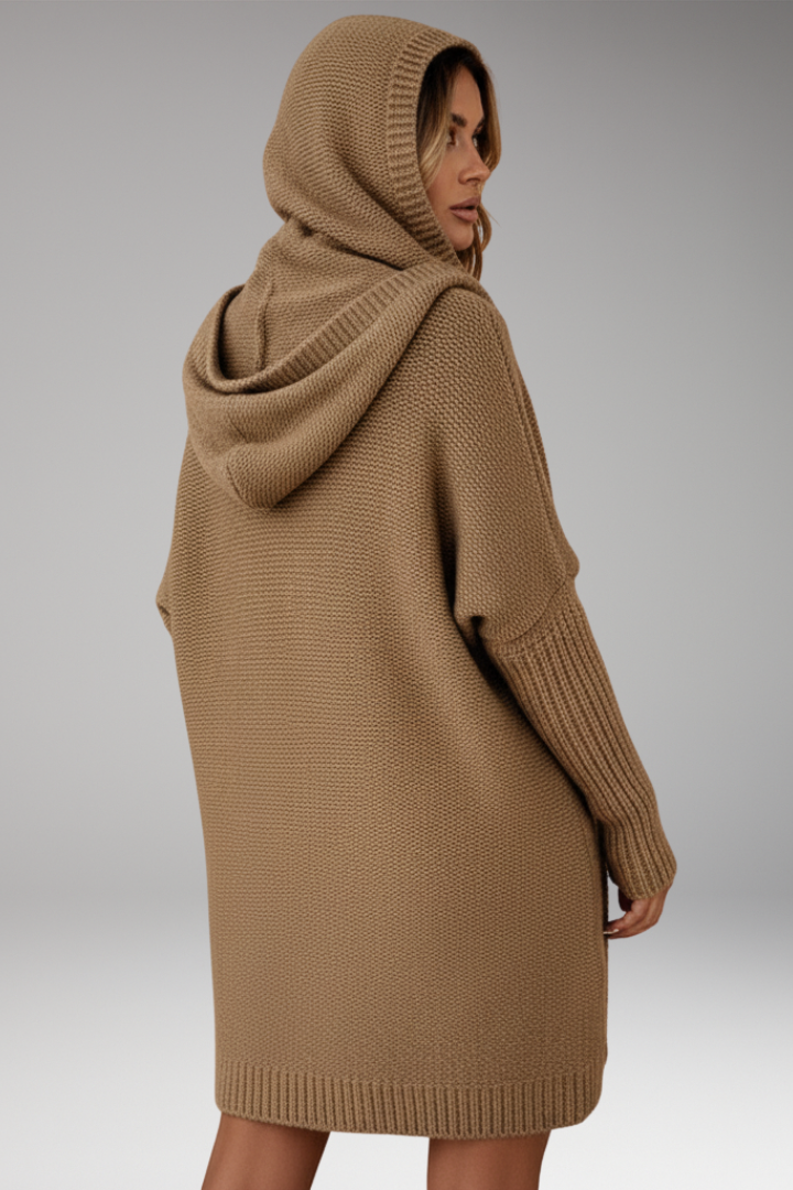 Women’s Knit Cardigan with Hood and Open Front