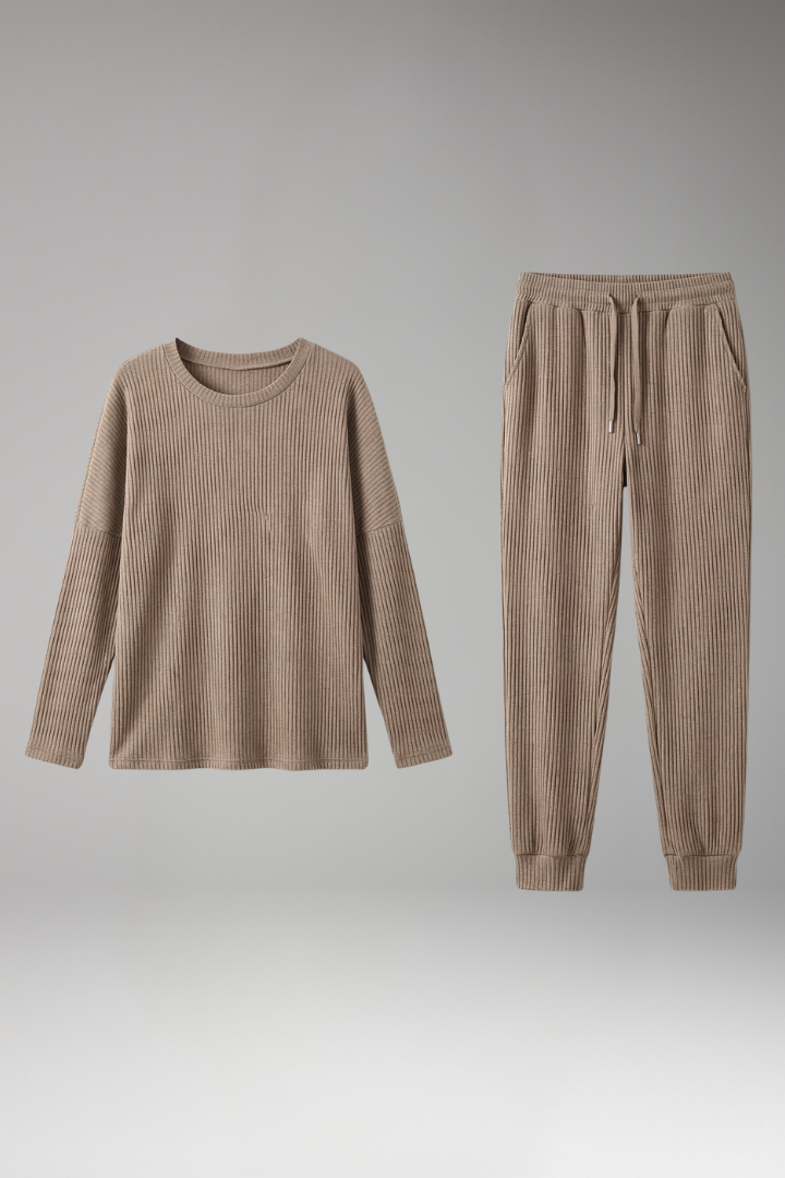 Women's Knit Jumpsuit with Pockets and Elastic Waist