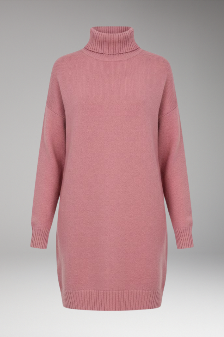 Women's Knit Jumper Dress with Long Sleeves and Relaxed Fit