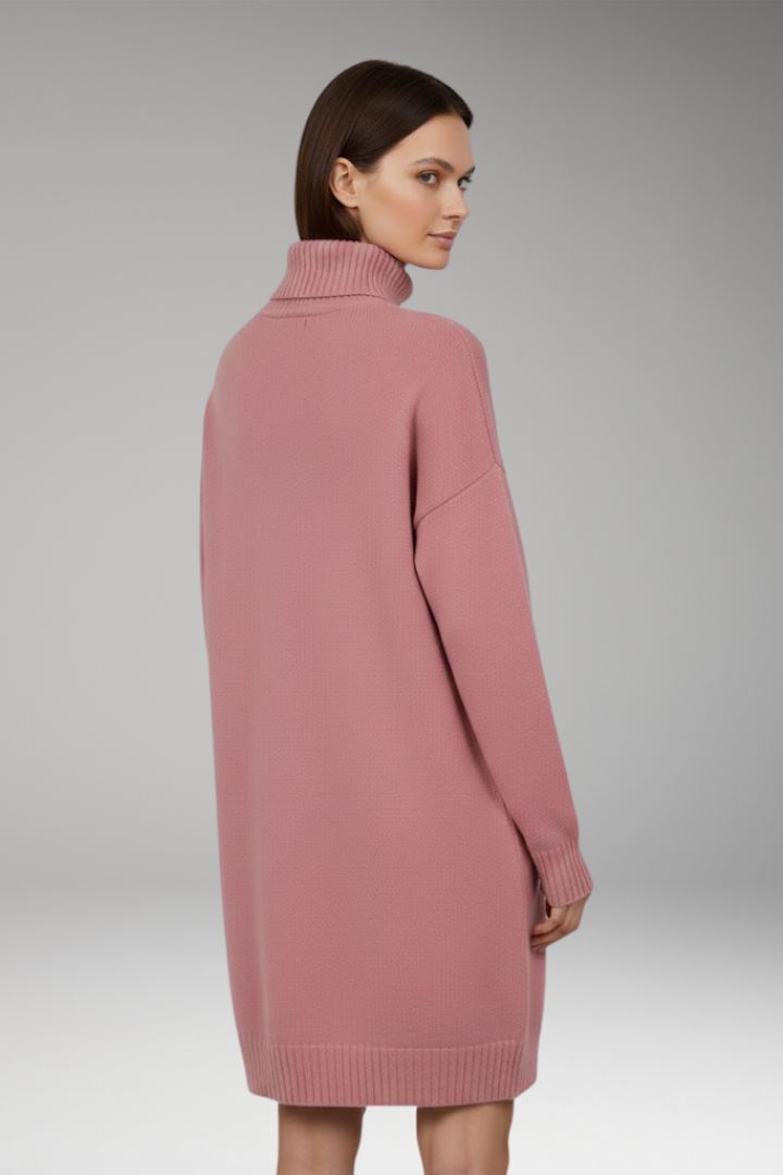 Women's Knit Jumper Dress with Long Sleeves and Relaxed Fit