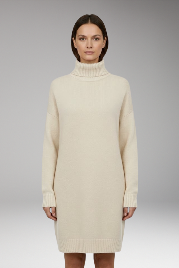 Women's Knit Jumper Dress with Long Sleeves and Relaxed Fit