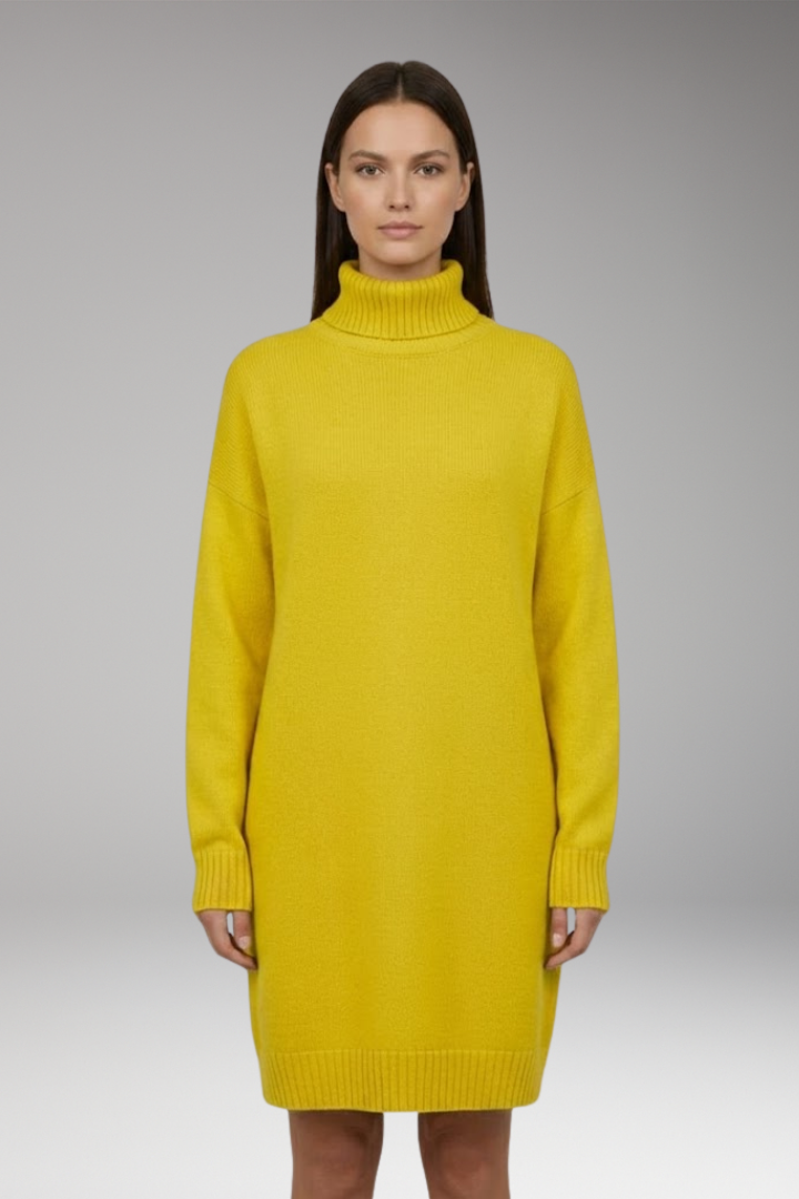 Women's Knit Jumper Dress with Long Sleeves and Relaxed Fit