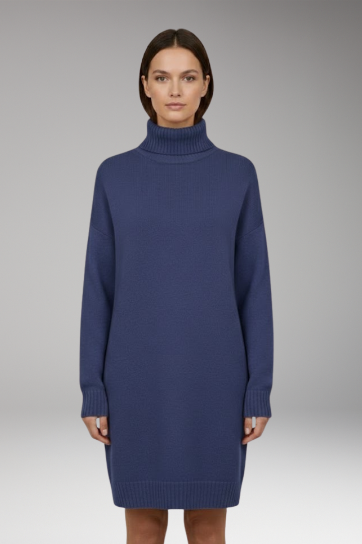 Women's Knit Jumper Dress with Long Sleeves and Relaxed Fit