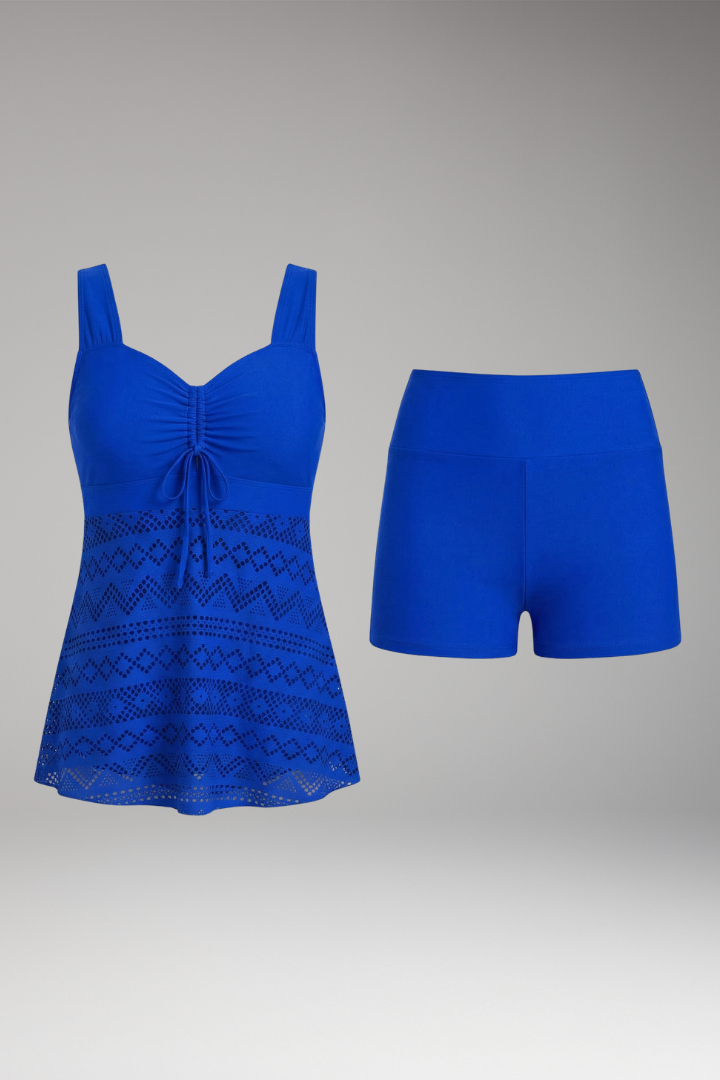Women’s Lace Swimsuit with Tank-Style Top and Skirted Bottom