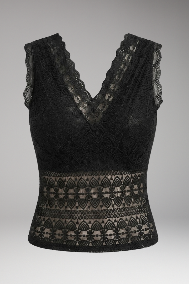 Women's Lace Tank Top with Sleeveless Design