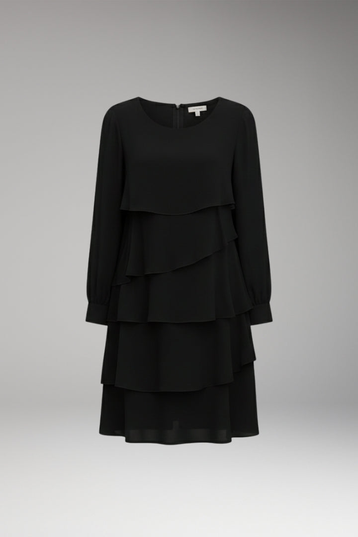 Women's Layered Dress with Long Sleeves and Flattering Fit