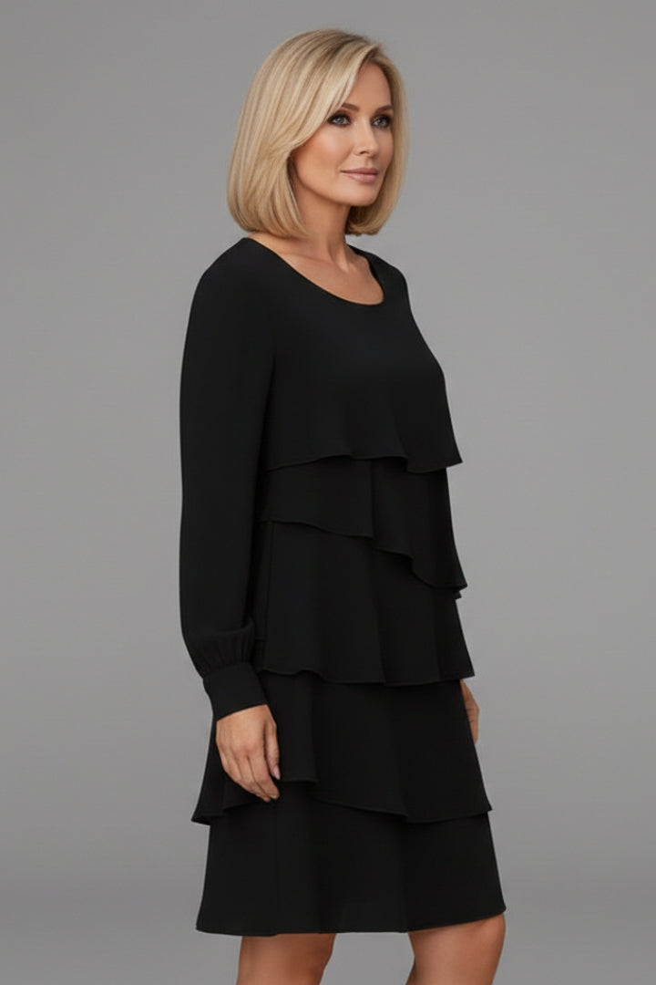 Women's Layered Dress with Long Sleeves and Flattering Fit