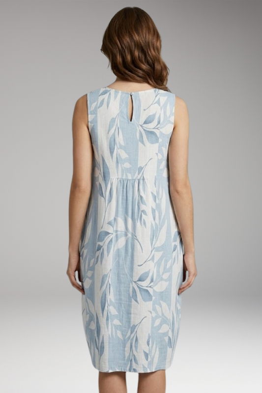 Women's Leafy Midi Dress with Relaxed Fit