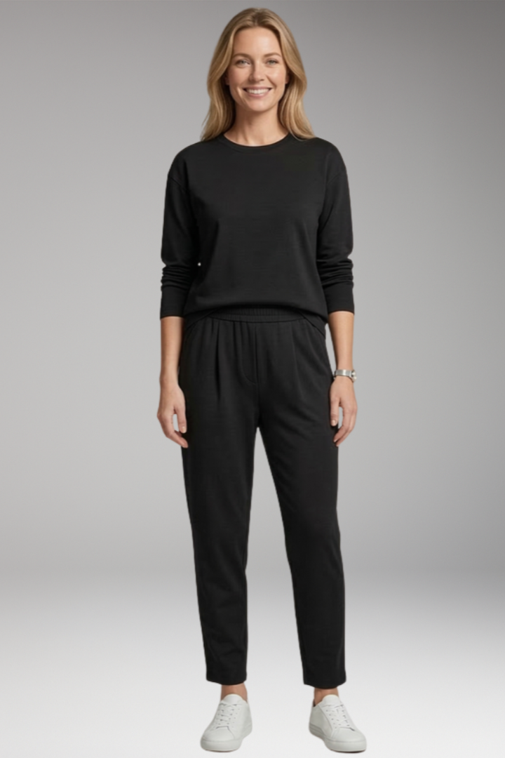 Women’s Two Piece Set with Long Sleeves and Drawstring Trousers