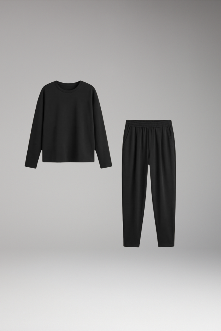 Women’s Two Piece Set with Long Sleeves and Drawstring Trousers