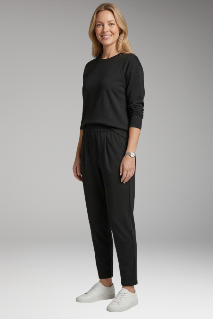 Women’s Two Piece Set with Long Sleeves and Drawstring Trousers