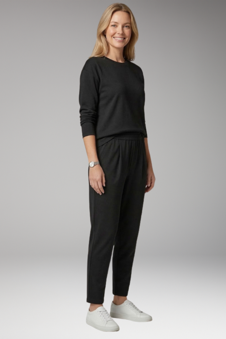 Women’s Two Piece Set with Long Sleeves and Drawstring Trousers