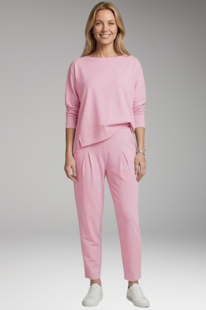 Women’s Two Piece Set with Long Sleeves and Drawstring Trousers