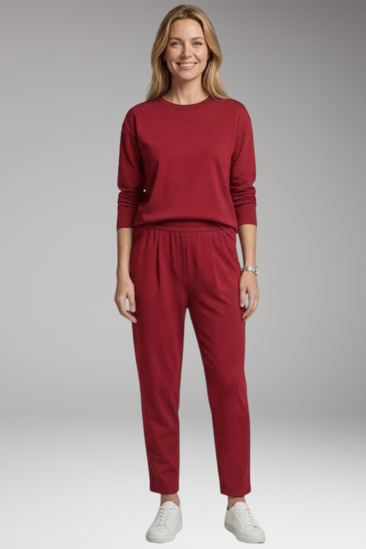 Women’s Two Piece Set with Long Sleeves and Drawstring Trousers