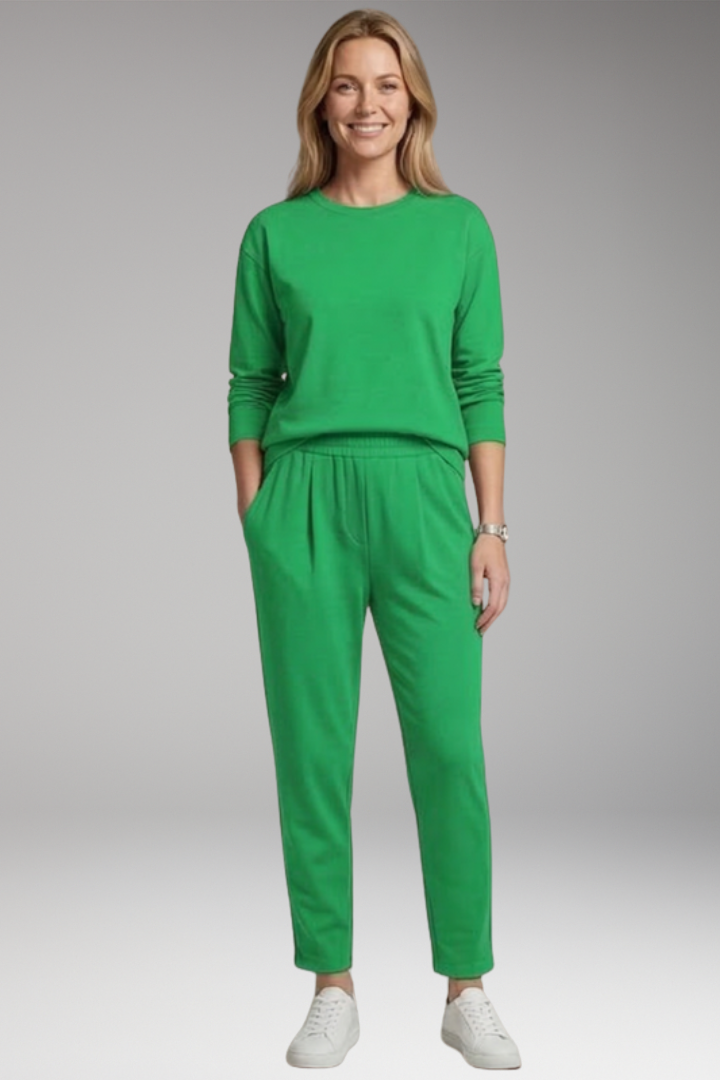 Women’s Two Piece Set with Long Sleeves and Drawstring Trousers