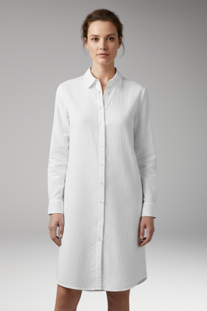 Women's Long-Sleeved Dress with Classic Design and Full Sleeve Coverage