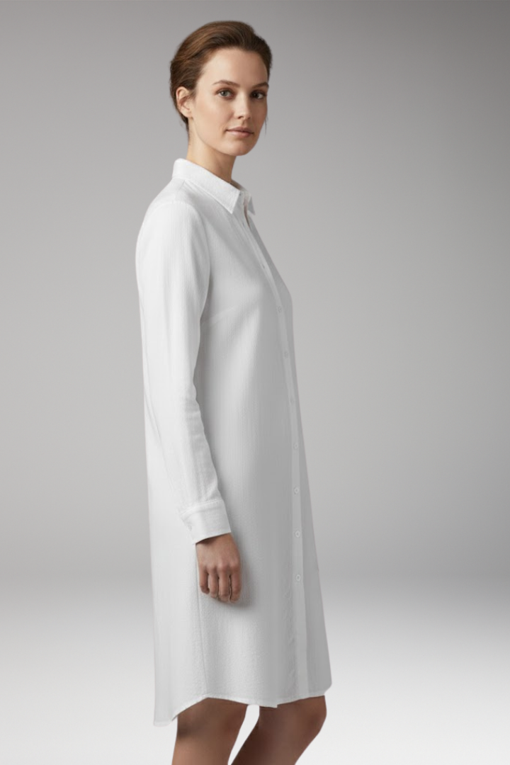 Women's Long-Sleeved Dress with Classic Design and Full Sleeve Coverage
