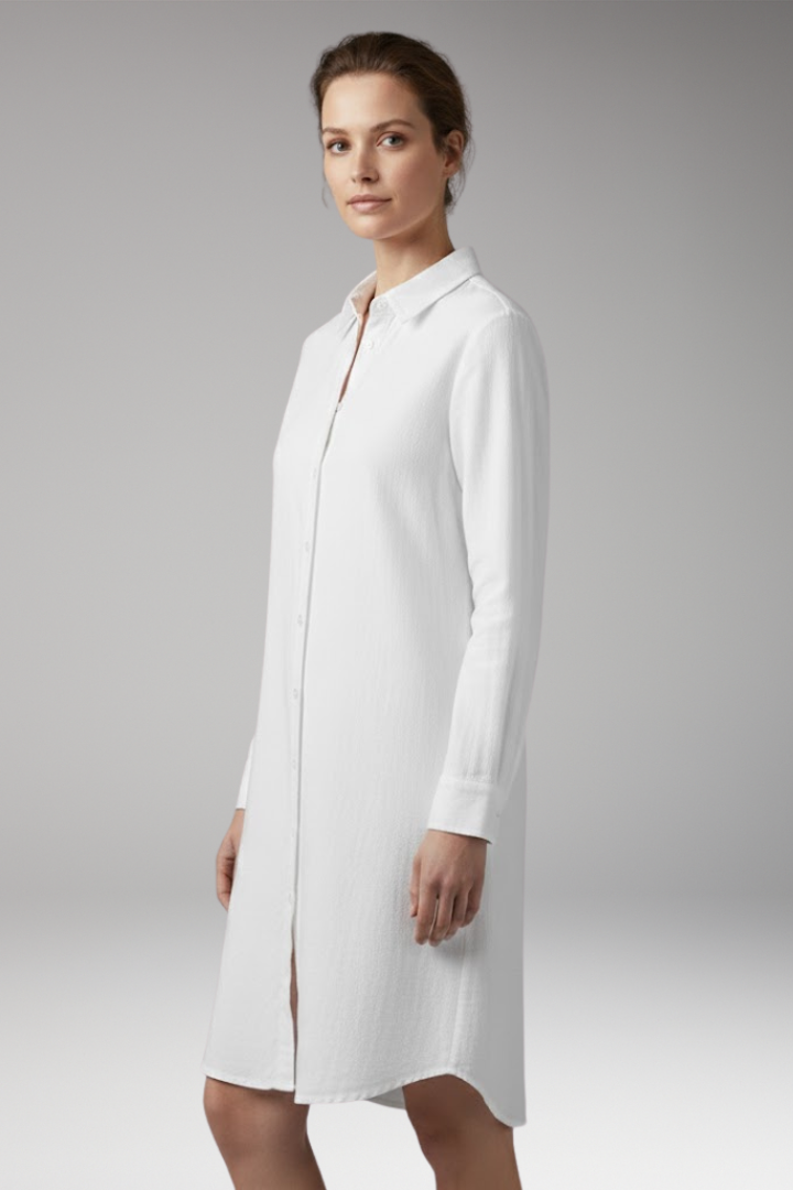 Women's Long-Sleeved Dress with Classic Design and Full Sleeve Coverage