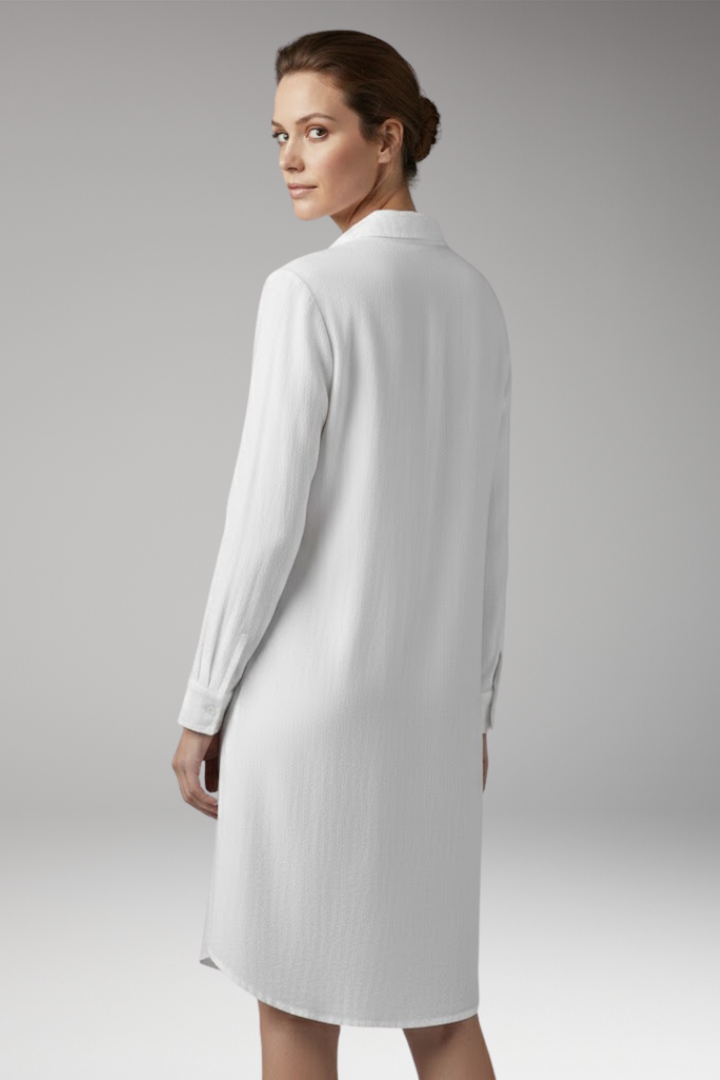 Women's Long-Sleeved Dress with Classic Design and Full Sleeve Coverage