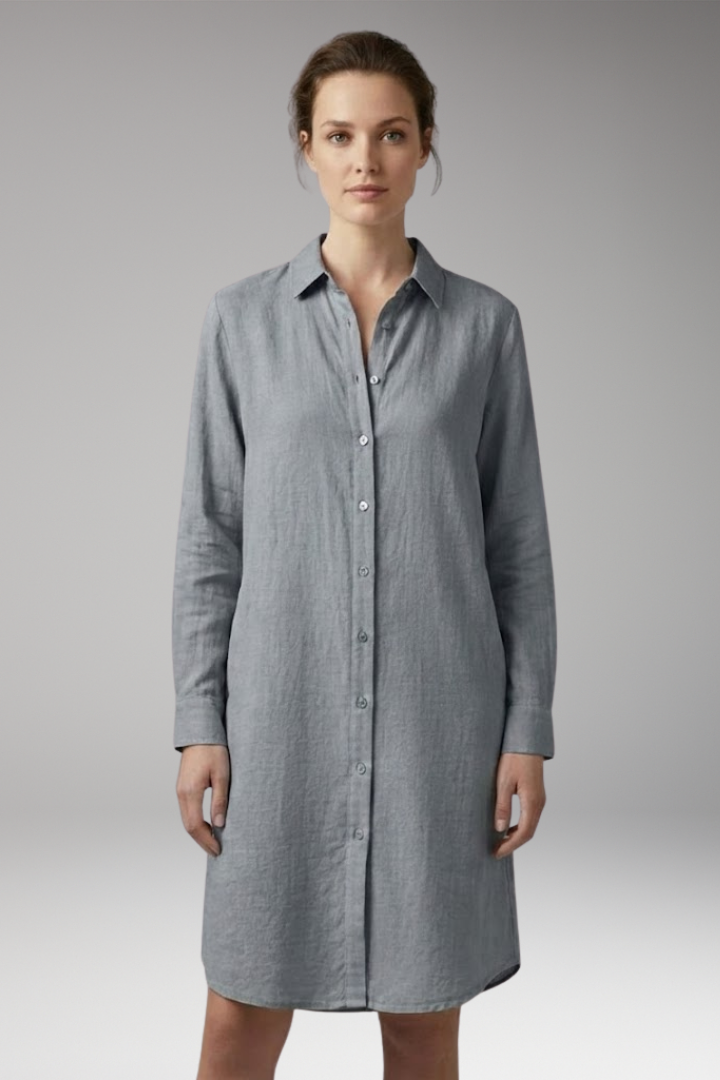 Women's Long-Sleeved Dress with Classic Design and Full Sleeve Coverage