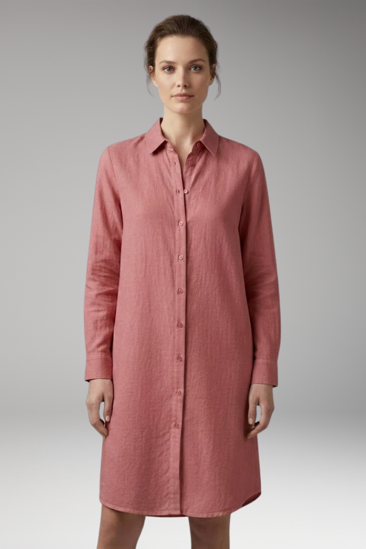 Women's Long-Sleeved Dress with Classic Design and Full Sleeve Coverage
