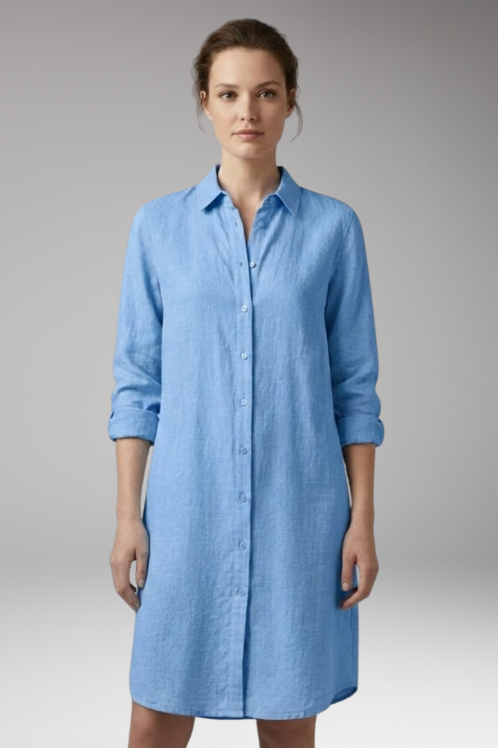 Women's Long-Sleeved Dress with Classic Design and Full Sleeve Coverage