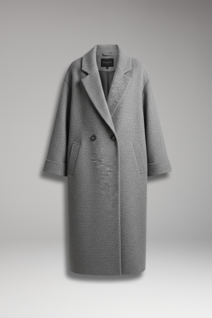 Women’s Long Coat with Lapel Collar