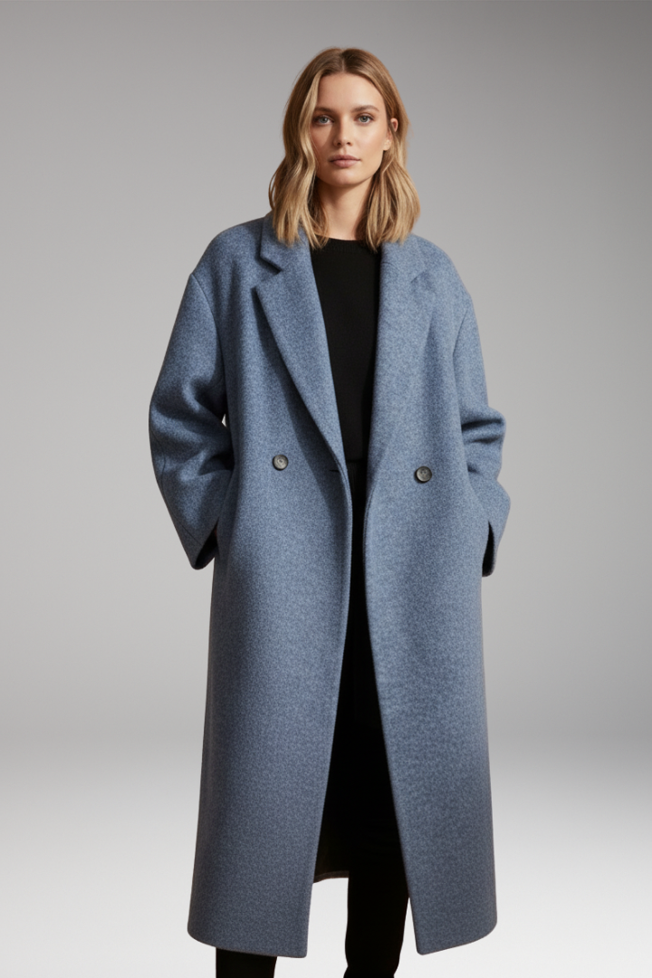 Women’s Long Coat with Lapel Collar