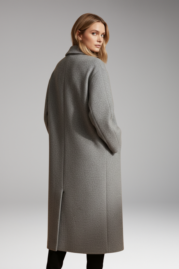 Women’s Long Coat with Lapel Collar
