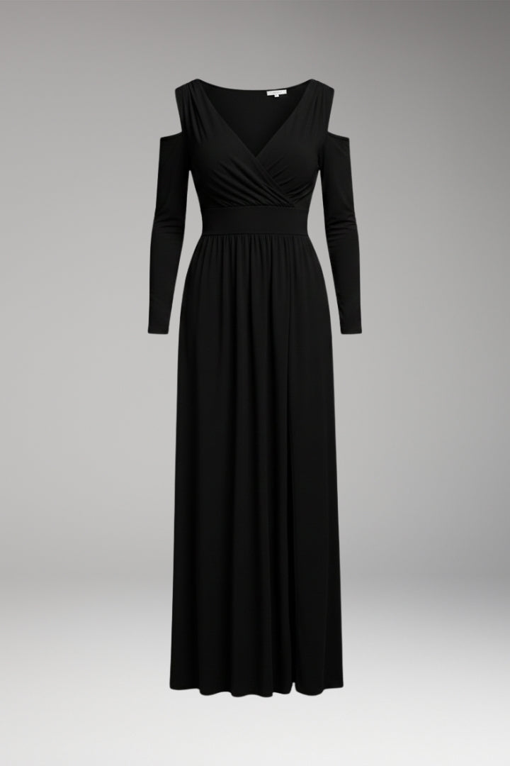 Women's Long Dress with Lace Accents and Flowing Silhouette