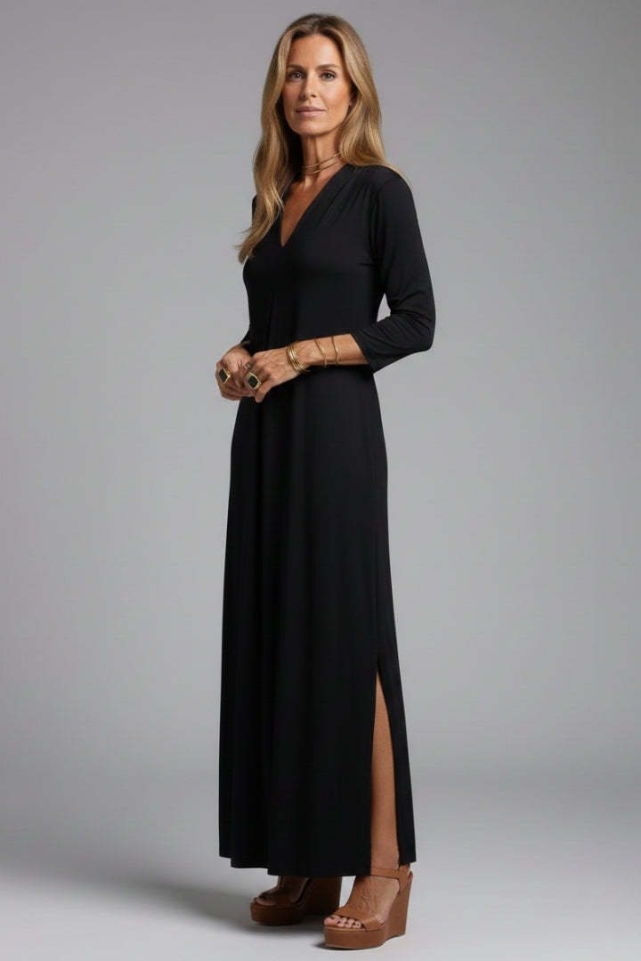 Women’s Long Slimming Dress with Sleeveless Design and Stretch Fit