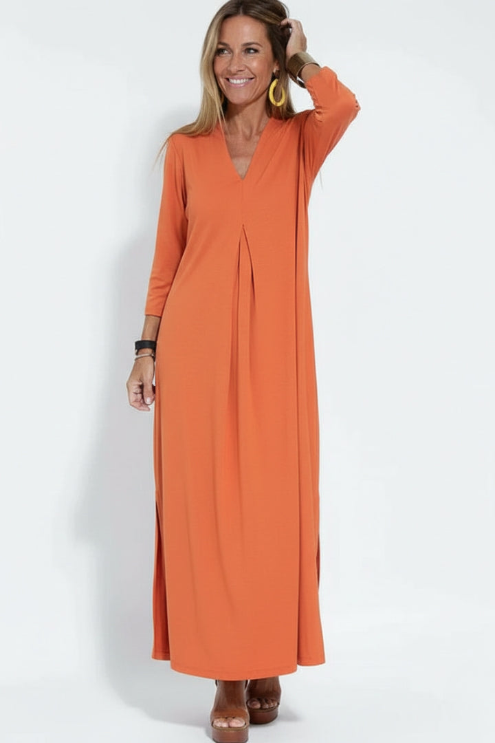 Women’s Long Slimming Dress with Sleeveless Design and Stretch Fit