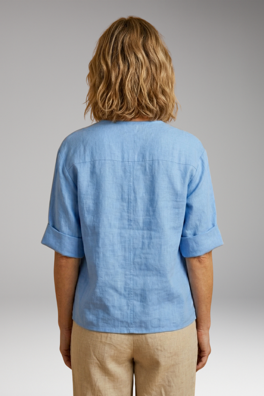 Women's Loose-Fitting Summer Blouse with Breathable Linen
