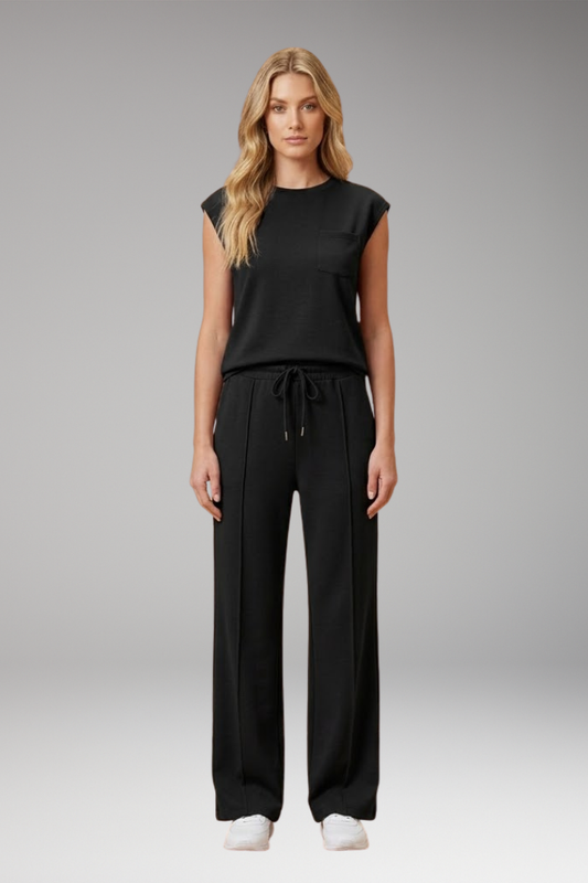 Women's Lounge Co-Ord with Relaxed Fit and Woven Surface