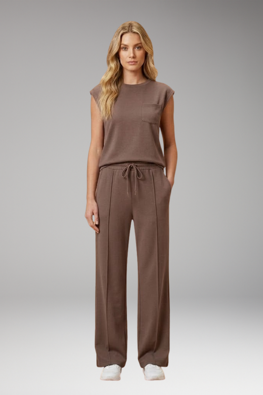 Women's Lounge Co-Ord with Relaxed Fit and Woven Surface