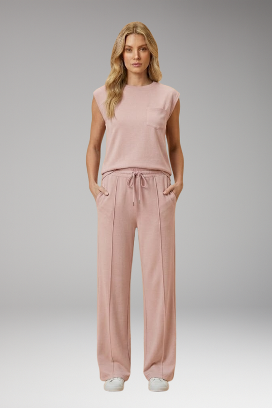 Women's Lounge Co-Ord with Relaxed Fit and Woven Surface