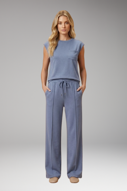 Women's Lounge Co-Ord with Relaxed Fit and Woven Surface