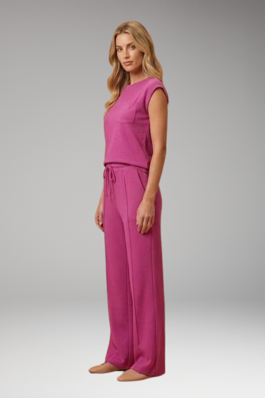 Women's Lounge Co-Ord with Relaxed Fit and Woven Surface