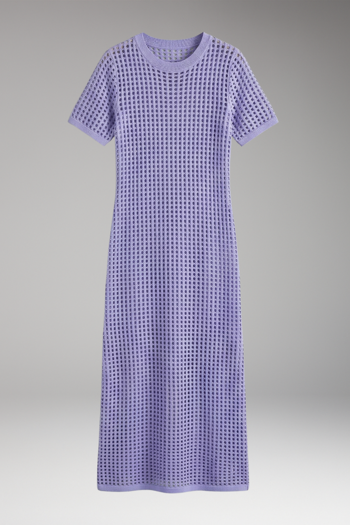 Women’s Maxi Dress Set with Cut-Out Overlay and Layered Design