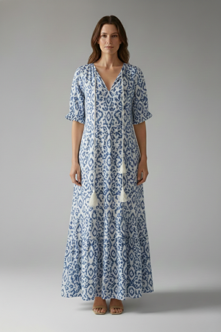 Women's Maxi Dress with Bohemian Design and Relaxed Fit